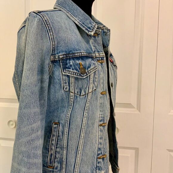 Levi’s Blue Light Wash Cotton Denim Jacket Small - Picture 8 of 11